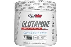 EHP Labs L Glutamine Powder Amino Acids - L-Glutamine Supplement for Gut Health (500g) Improves Muscle Recovery, Focus & Concentration - 100 Servings