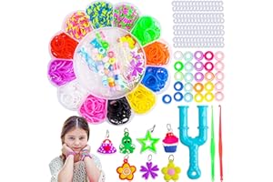Colle 720+ Loom Band Kit, Loom Bands Starter Kit, Mixcolour Friendship Bracelet Making Kit with Beads/Clips/Charms/Crochet in Storage Box for Kids Christmas Gifts, Birthday Gifts for Girls