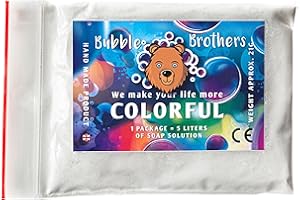 Bubble Brothers Seifenblasenflüssigkeit für Riesenseifenblasen 2 x 5 Liter Seifenblasen Nachfüllflasche Grosse und Stabile Seifenblasen Pulver Seifenwasser Seifenblasenlösung Giant Bubbles