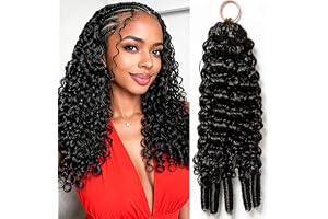 Huarisi Burmese Curly Miracle Knots Feather Crochet Human Hair for Women | 18inch Pre Separated Curly Crochet Hair 50g a Pack 50 Strands Pre-fluffed Invisible Easy Install Lightweight