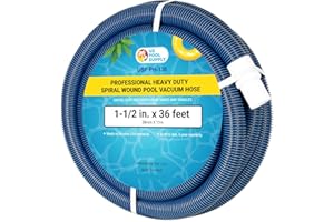 U.S. Pool Supply 1-1/2" x 36 Foot Professional Heavy Duty Spiral Wound Swimming Pool Vacuum Hose with Kink-Free Swivel Cuff, Flexible - Connect to Vacuum Heads, Skimmer, Filter Pump Inlet, Accessories