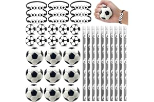 Meanju Calcio 40 Pezzi Compleanno Ragazzo, Matite, Gomme, Mini Pallone, Bracciale, Pallina Anti Stress, Softball, Regalo Compleanno Calcio
