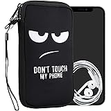 kwmobile Housse de Protection pour Smartphone L - 6,5" - Sacoche de Protection pour Téléphone Portable en Néoprène Don't Touc