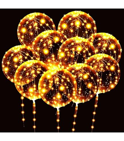 40 Palloncini LED Bianchi - Per Feste E Compleanni | Luci Lampeggianti Multicolore