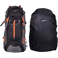 F Gear Hunter 75 Ltrs Black Rucksack (Black, Grey Diamond) & F Gear Repel Rain & Dust Cover for Laptop Bags and…