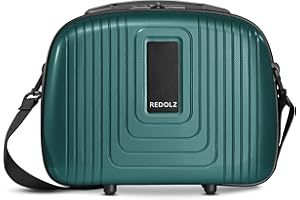 REDOLZ Hartschalen Handgepäck Kosmetik-Koffer | Stabiles Beauty-Case mit Aufsteckfunktion |34 x 17 x 27 cm aus leichtem Polypropylen (Essentials 14)