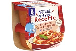 Nestlé Bébé P'tite Recette Spaghetti à la Bolognaise - Plat complet dès 8 mois - 2 x 200g