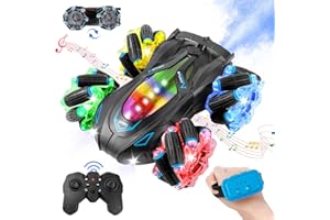 NFOIEIS Macchina Telecomandata per Bambini, RC Stunt Car con Luce Musica Spray e Controllo Manuale, 2.4GHZ 360° Rotazione Macchina Radiocomandata Giochi Bambini, Regalo per Ragazzi 6 8 9 10 11 12 Anni (blu)