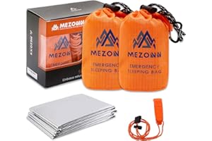 Mezonn Emergency Sleeping Bag Survival Bivy Sack Use as Emergency Blanket Lightweight Survival Gear for Outdoor Hiking Camping Keep Warm After Earthquakes, Hurricanes and Other disasters