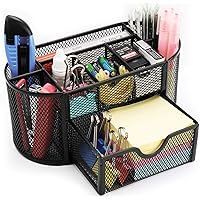 Tisch Organizer Metall, AngLink Schreibtisch Organizer Stifte Organizer mit 9 Fächern, für das Büro, Schere, Post-it…