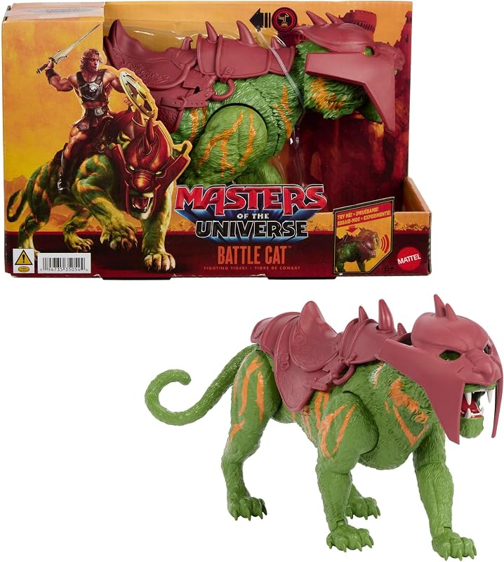Masters of the Universe 2026 Movie Battle Cat Figure with Chomp & 5 Different Roars, 5.5 Inch Scale Tiger Creature with Armor