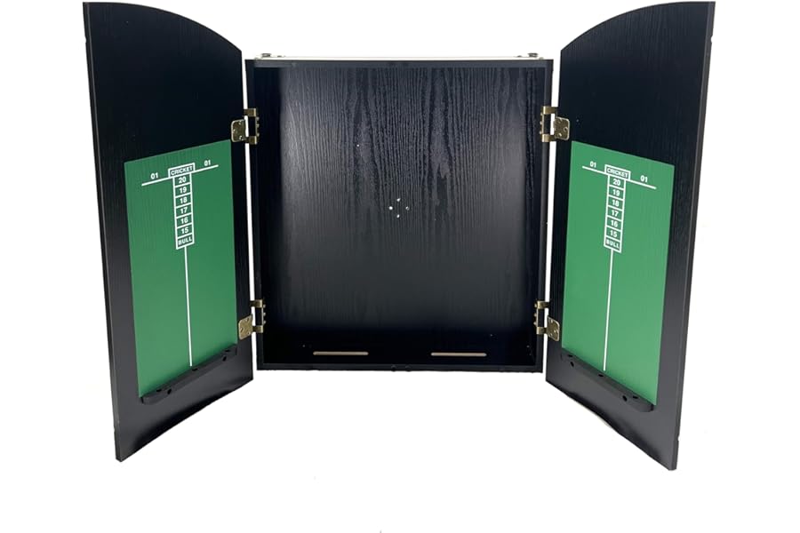 GORILLA DARTS Wooden Black Dartboard Cabinet Heavy Duty Deluxe Dart Board Cabinet