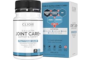 5-in-1 Ultra Joint Care x 90 High Strength Tablets (3 Months Supply) inc. Glucosamine Sulphate 2KCL, Chondroitin, MSM, Manganese, Vitamin C | Practitioner Grade Joint Support by Clior (UK)