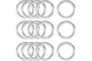 XCSJ 15 PCS Moschettone Rotondo Moschettone Tondo 39mm Grande Rotondi Con Moschettone a Scatto Gancio Fibbia Portachiavi-O Anello Moschettone per Borsetta, Borse,Portachiavi, Artigianato (Argento)