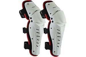 MCW GEAR White Knee Shin Body Guard Armour Motocross Motorcycle Dirt ATV Racing Gear Pads
