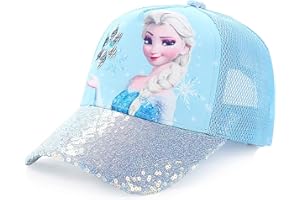 Fancyland ELSA Basecap Kinder Mädchen Jungen Glitzer-Trucker Cap Frozen 2 Eiskönigin Kinder Anna und ELSA Sonnenhut
