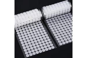 GOLDGE Scratch Autocollant Rond, 504 Paires 10mm Cercles avec Crochet et Boucle Auto Adhésifs, 1008PCS Autocollantes Hook & Loop Pastille Adhesive, Autocollantes Points Arrière Dots Coins