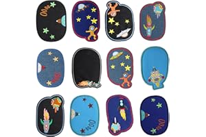 JUGNAW 12 Patchs Thermocollants, Patchs Thermocollants Pour Enfants Astronautes, Personnaliser Patchs De Dessins Animés Pour Genoux Et Coudes Pour Vestes, Jeans, Sacs À Dos, Vêtements