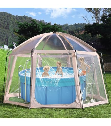 Pooldach Für Runde Pools Bis 500cm - 660x580x250cm Mit Stahlrahmen