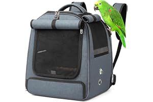BLUE BAZAAR Bird Travel Backpack Carrier — Portable Parrot & Pet Bird Cage, Breathable Lightweight Small Animal Travel Bag with Mesh Windows, Ideal for Outdoor & Trips