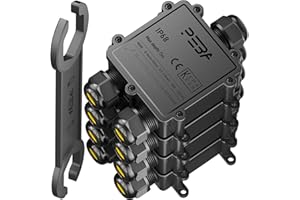 PEBA® Cajas de Conexiones Impermeables IP68, Conector de cable estanco,Caja de conexiones de conector de cable Exterior de 3 vías, Apto para cables Ø4-14 mm Caja Conexiones Negro,4 piezas