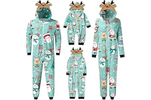 SONNENA Familie Schlafanzug Familie Outfit Set Lange Jumpsuit Winter Jumpsuit Rotes Weihnachtspyjama Familie Set Kuschelig Nachtwäsche Hausanzug Weihnachts Matching Pyjamas