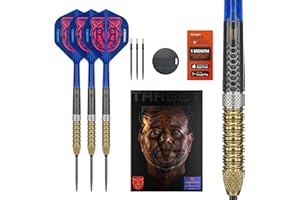 Target Darts Raymond van Barneveld Punta in Acciaio Set di Freccette Generazione 6, 21G/23G/25G | Freccette al 95% in Tungsteno, Alette Aste K-Flex N. 2, Punti Swiss Chrono Nere e Strumento SP Incluso