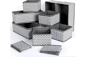 Yidaxing 12 Stück Schubladen Organizer, Faltbare Aufbewahrungsboxen, Kleiderschrank Organizer, Schubladen Ordnungssystem Vlies-Kleideraufbewahrungskorb für BHS Unterwäsche Krawatten Socken (Grau)