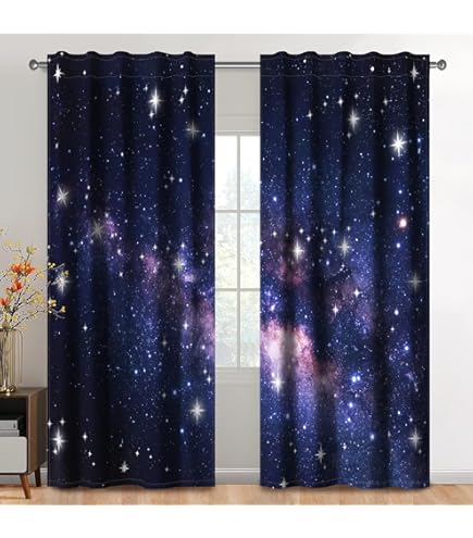 Tende Astronauta Razzo Per Camera Bambini - Blu, Stampa Spaziale, 167x228 Cm, Velluto Morbido - Foto 11