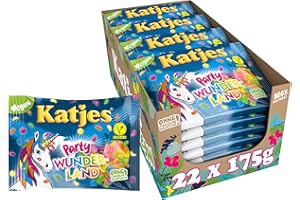 ‎KATJES Katjes Party Wunderland Vorratspack – Fruchtgummi Vorrats-Box in magischen Formen und Farben, fruchtiger Mix in unterschiedlichen Geschmacksrichtungen, vegan, 22 x 175 g