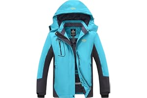 Wantdo Femme Manteau d'hiver Snowboard Outdoor Parka Randonnée Grande Taille Veste de Pluie Imperméable Blouson de Ski Décontracté Coupe-Vent