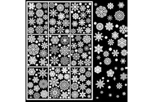 APKOL 162 Schneeflocken Fensterbilder Weihnachten Selbstklebend, Weihnachtsdeko Fenster, Große Fensterbilder Weihnachten, Fensterdeko Weihnachten, Weihnachts Bilder Fensterbilder, Schneeflocken