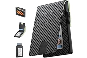 Vbrisi Geldbörse Herren, Geldbörse mit Bargeldfächern und Münzbeutel, RFID Schutz, Kreditkarteninhaber mit ID Transparenten Fenstern.