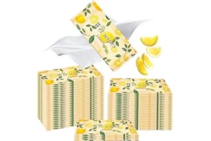 DONGCILL 50 Stück, Erfrischungstücher, Feuchtes Toilettenpapier Einzeln Verpackt, Einzeln verpackte Feuchttücher, Hautfreundlich, Wipes Ideal für Reise, Büro & Unterwegs, Zitrone
