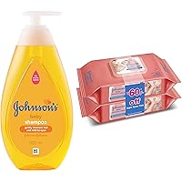 Johnson's Baby No More Tears Baby Shampoo 500ml & Baby Wipes, Pack of 2 (160 Wet Wipes) Combo