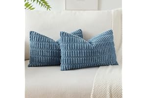 JOTOM Juego de 2 Fundas de Cojín de Pana a Rayas 30x50 cm Boho Funda de Almohada Lumbar Decorativo para Hogar Sofá Cama Dormitorio