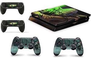 giZmoZ n gadgetZ Yoda Autocollant Vinyle Autocollant PS4 Slim Console Skin + 2 Skins de contrôleur