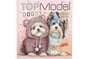 Depesche 12966 TOPModel Doggy Dress Me Up Sticker Book with 24 Pages Pre-Printed Dog Designs for Your Own Design, Includes 11 Sticker Sheets