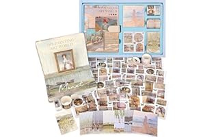 DRAUPNIR Large Aesthetic Scrapbook Kit, Vintage Oil Painting Bullet Junk Journal Kit with Scrapbook Supplies, B6 Notebook with Full Color Inner Pages DIY Scrapbook Gift for Girl Kid - The Banks of the Seine