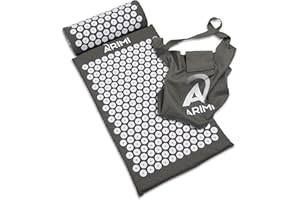 ARIMI® Akupressurmatte mit Kissen und Tasche, nachhaltig, ergonomisch – für Schmerzlinderung, Entspannung und Regeneration, ideal für Rücken und Nacken, Massagematte mit Akupressurkissen