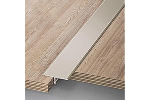 Raouoae T-Formleiste Übergangsschiene Übergangsprofil Türschwelle Für Laminat Und Parkett Door Divider Strip 100 cm Länge 3 Stück Bodenprofil Für Nahtlose Übergänge(High-End-Grau,Breite: 20 mm)