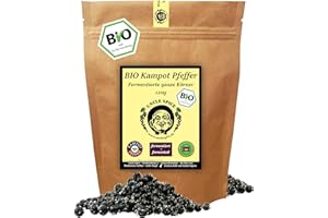 UNCLE SPICE® BIO fermentierter Kampot Pfeffer - 120g echter BIO Kampot Pfeffer fermentiert - Premiumqualität - ganze frische Pfefferbeeren, grüner BIO Pfeffer fermentiert aus Kambodscha, DE-ÖKO-005