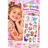 BearPear Rengarenk Sevimli Hayvanlar Ge&ccedil;ici D&ouml;vme Kız &Ccedil;ocukları İ&ccedil;in
