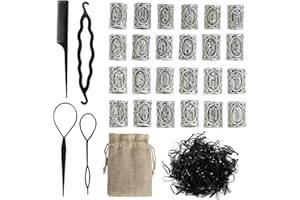 RINWYWEY 24 Stück Bartperlen set Wikinger, Wikinger Rune Perlen Bartschmuck mit 400 Gummibänder Schwarze Haarverlängerung Nadel, Wikinger Bart Perlen Nordische Haarschmuck für Schmuck DIY Anhänger Halskette