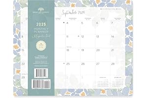 BRIGHT DAY CALENDARS 2025 Watercolor Rosako Floral Annual Monthly Magnetic Refrigerator Pad by Bright Day,16 Month 20.3 x 25.4 cm (8" x 10"), September 2024 - December 2025