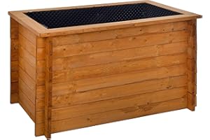 GASPO Orto rialzato per balconi e Giardini aiuola sopraelevata. 130 cm x 80 cm x 85 cm incl. Membrana di Rivestimento con Borchie e Rete per roditori