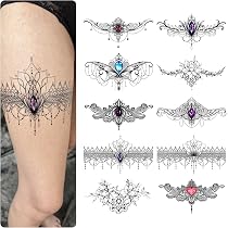 Tatuaggi falsi in pizzo sexy, grandi tatuaggi temporanei per le ...