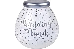 Pot of Dreams Hand Painted Wedding Fund Save And Smash Handcrafted Ceramic Money Box | Eco Freindly & Recyclable Piggy Bank | Decorative Gift and Save for Wedding & Honeymoon | One Size
