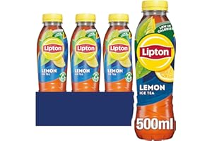 Lipton​ Lemon Bottled Ice Tea 500 ml​ (Pack of 24), Low Calorie​ Soft Drink​, 100% Black Tea Extract​