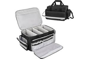 Jamiukro Première aide tâche vide, poche d'urgence vide pour infirmière, sac médical, organisateur de médecine, sac de rangement, organisateur de pilules, sac de voyage pour médicaments, Noir , L